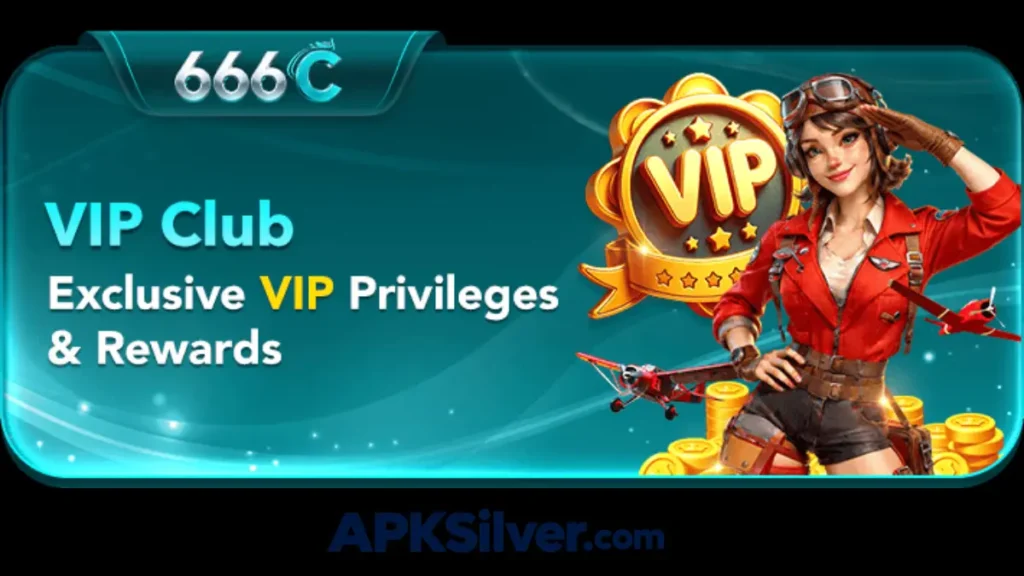 666C VIP Club banner featuring a pilot woman saluting beside a gold badge with exclusive privileges.