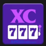 XC777 app icon showing purple lettering and a white slot machine reel with triple sevens symbol.