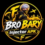 Bro Bary Injector APK free fire official logo in yellow and white color