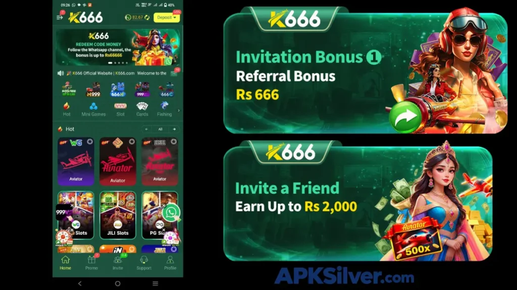 Screenshot of home page and promotional bonuses banners.